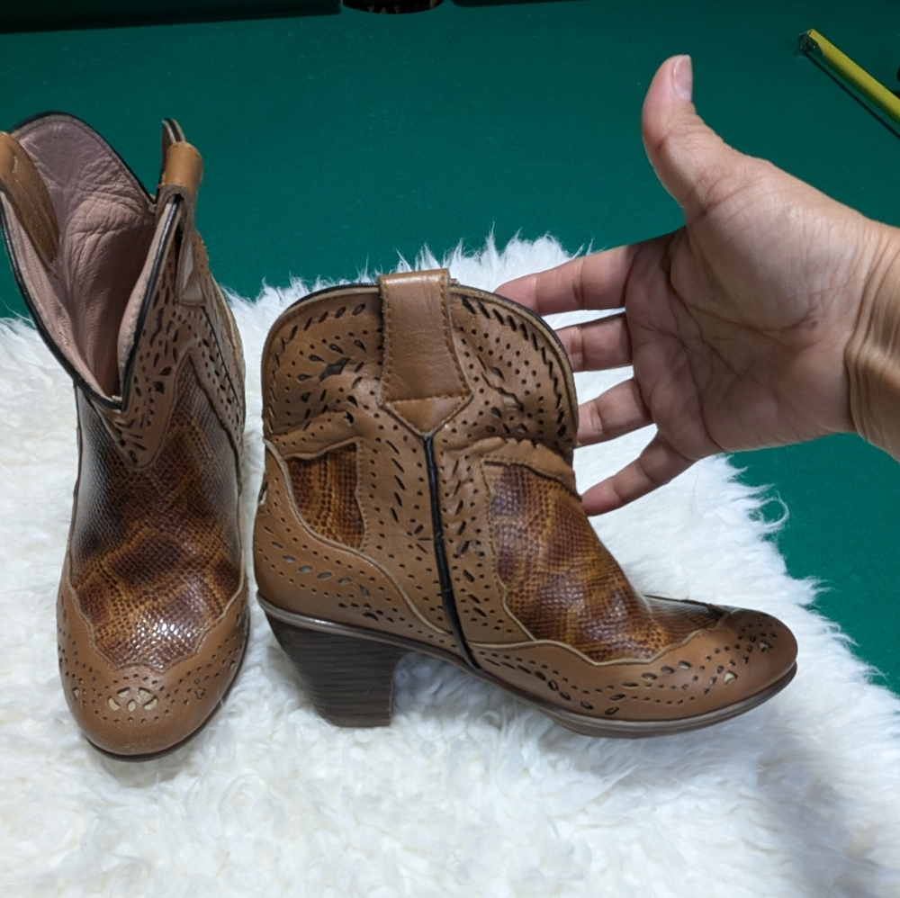 Brown Western Ankle Boots